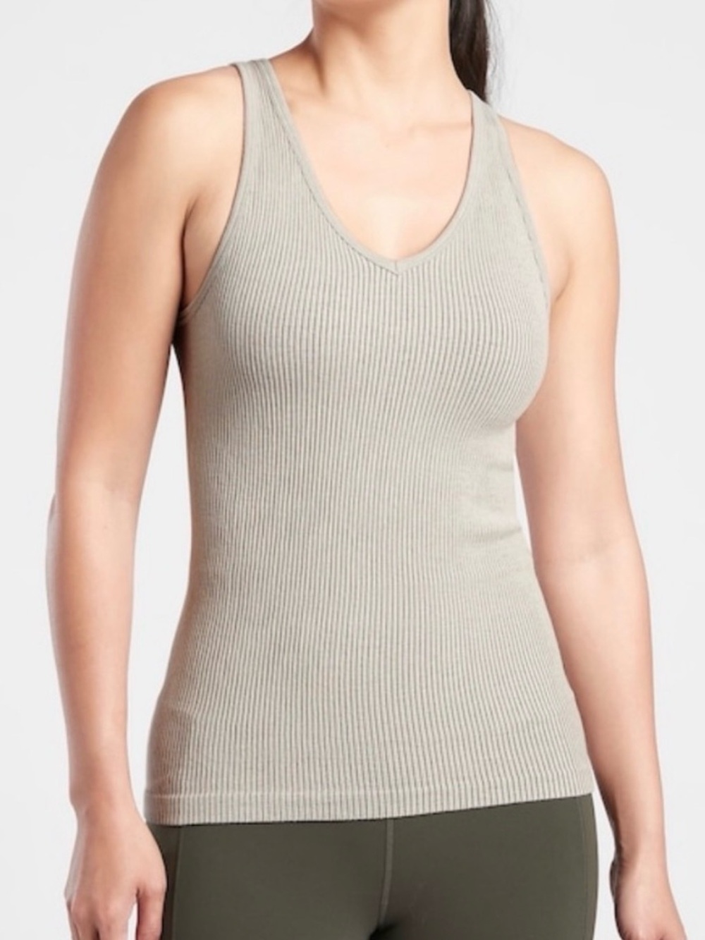Athleta Ribbed Recharge Tank Top Grey Heather Size XS NEW